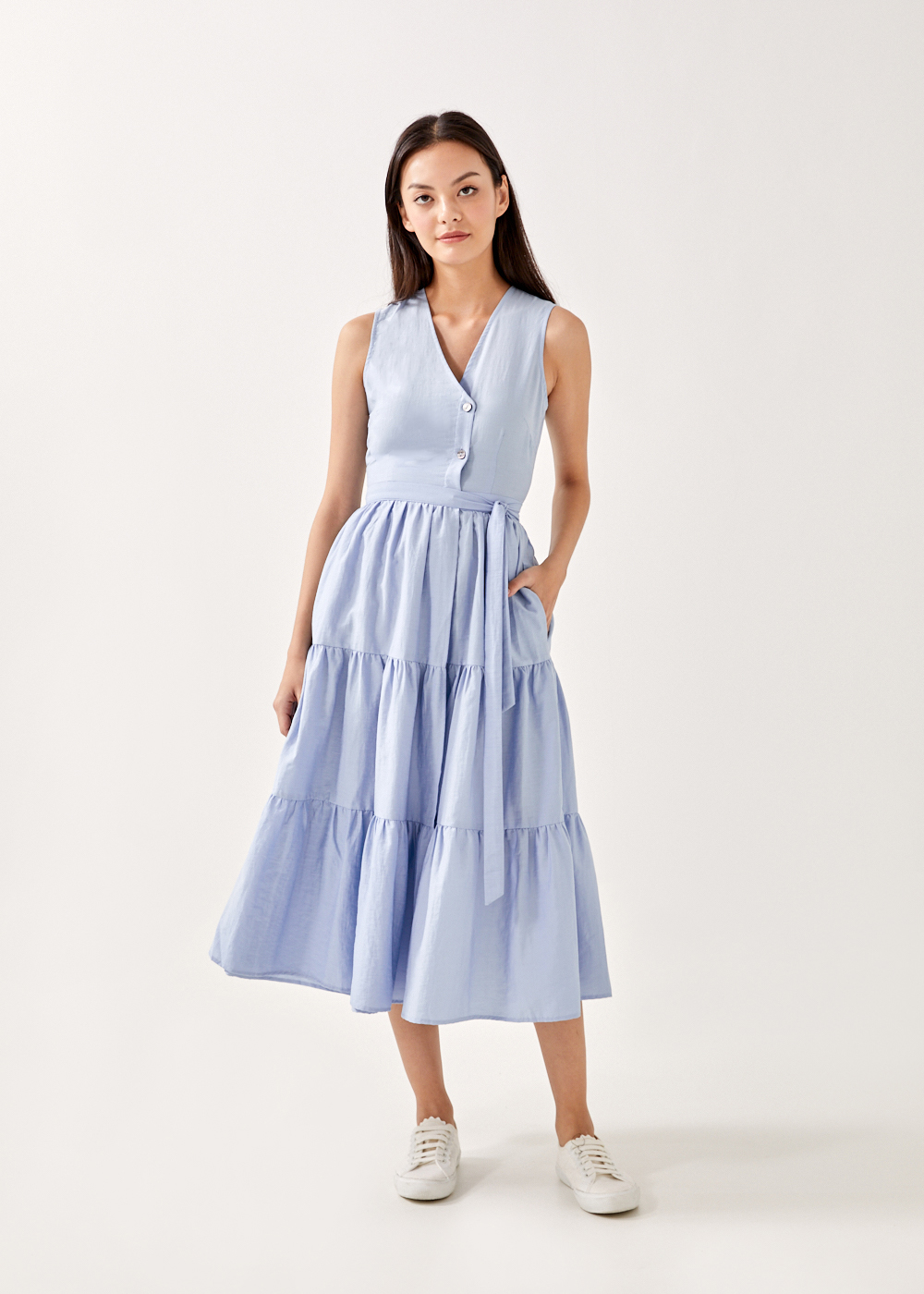 Buy Rozanna Tiered Wrap Midi Dress ...